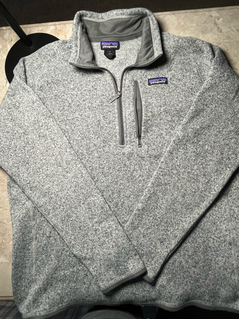 Patagonia Gray Heather Quarter-Zip Performance Pullover